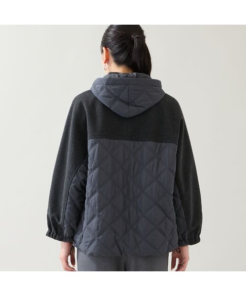 missel / ミゼール その他アウター | 【フード取り外し可】ジャージー×キルトのドルマンジャケット | 詳細9