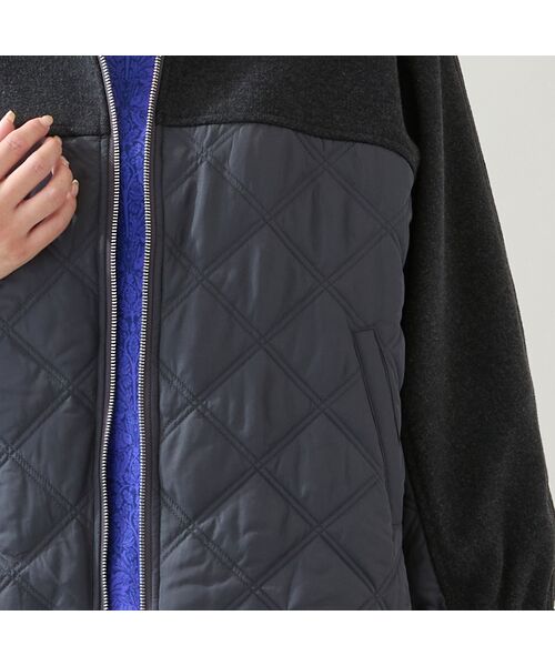 missel / ミゼール その他アウター | 【フード取り外し可】ジャージー×キルトのドルマンジャケット | 詳細13