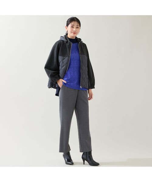 missel / ミゼール その他アウター | 【フード取り外し可】ジャージー×キルトのドルマンジャケット | 詳細14