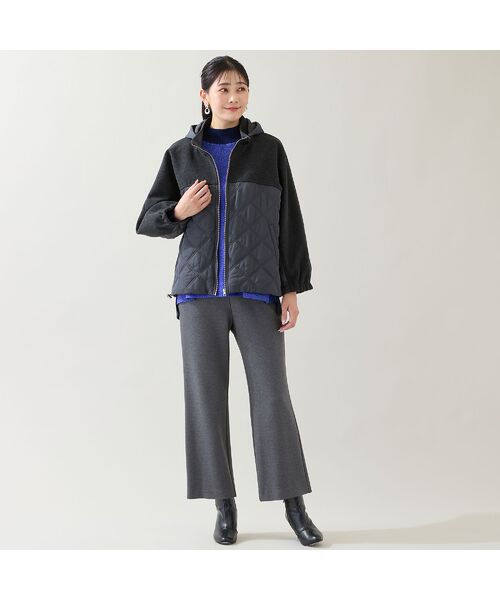 missel / ミゼール その他アウター | 【フード取り外し可】ジャージー×キルトのドルマンジャケット | 詳細17