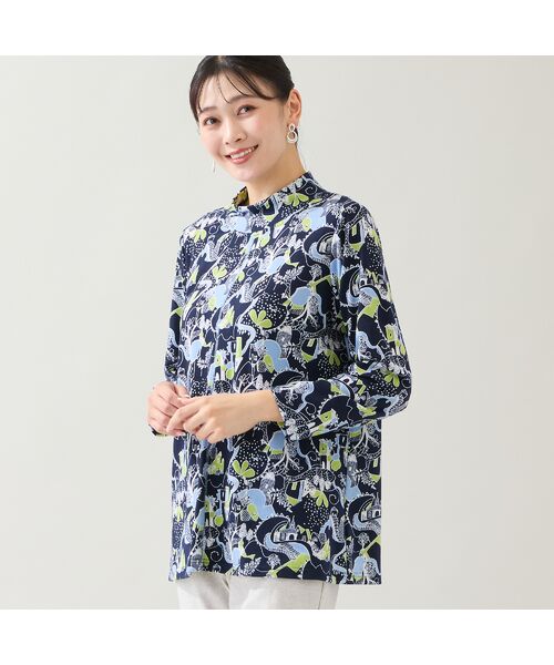 missel / ミゼール カットソー | 【洗える・日本製・3L/4Lサイズあり】メルヘンタウン柄カットソー(ダークブルー)