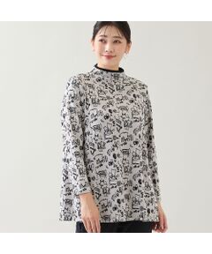 missel / ミゼール カットソー | 【洗える・日本製・3L/4Lサイズあり】モチーフ柄ジャカードカットソー