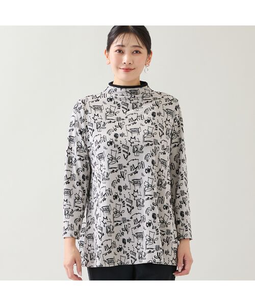 missel / ミゼール カットソー | 【洗える・日本製・3L/4Lサイズあり】モチーフ柄ジャカードカットソー | 詳細1