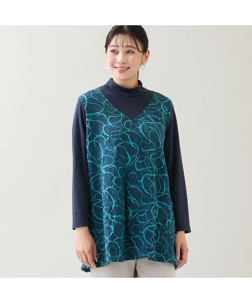 missel / ミゼール カットソー | 【洗える・日本製・3L/4Lサイズあり】リボン柄ジャカードカットソー | 詳細6