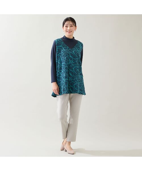 missel / ミゼール カットソー | 【洗える・日本製・3L/4Lサイズあり】リボン柄ジャカードカットソー | 詳細9