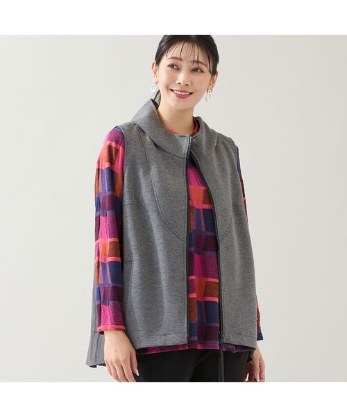 missel / ミゼール カットソー | 【一部店舗・WEB限定・日本製・3L/4Lサイズあり】ブロック柄カットソー | 詳細3