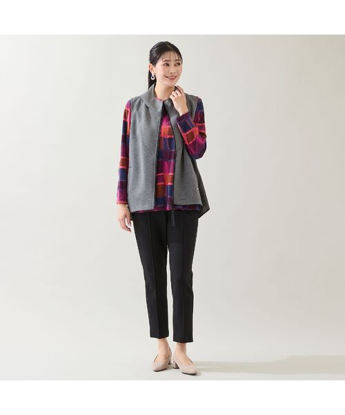 missel / ミゼール カットソー | 【一部店舗・WEB限定・日本製・3L/4Lサイズあり】ブロック柄カットソー | 詳細4