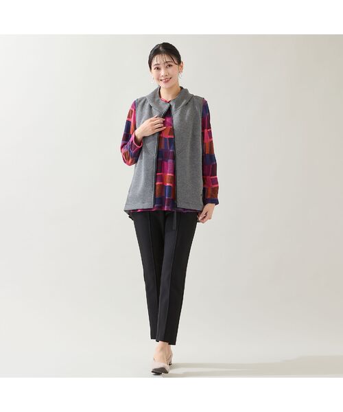 missel / ミゼール カットソー | 【一部店舗・WEB限定・日本製・3L/4Lサイズあり】ブロック柄カットソー | 詳細6