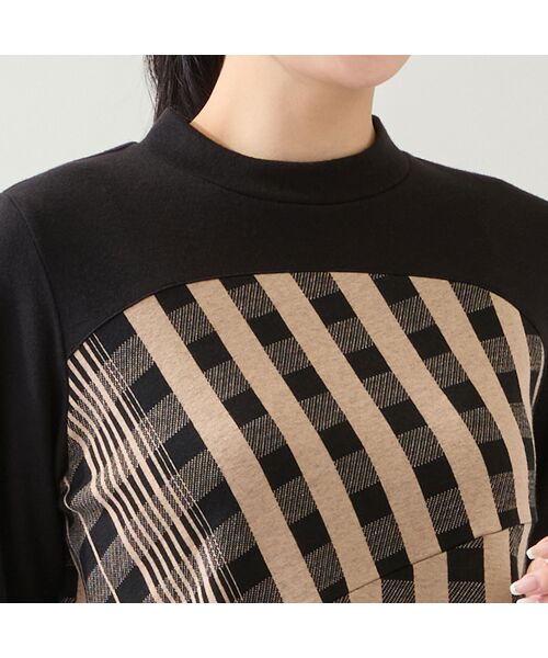 missel / ミゼール カットソー | 【洗える・日本製・3L/4Lサイズあり】裾フレア チェック柄カットソー | 詳細9