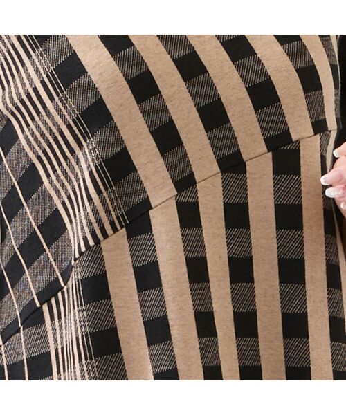 missel / ミゼール カットソー | 【洗える・日本製・3L/4Lサイズあり】裾フレア チェック柄カットソー | 詳細10