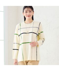 missel / ミゼール ニット・セーター | ステッチ風チェックセーター