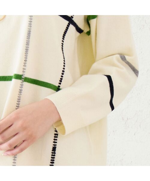 missel / ミゼール ニット・セーター | ステッチ風チェックセーター | 詳細3