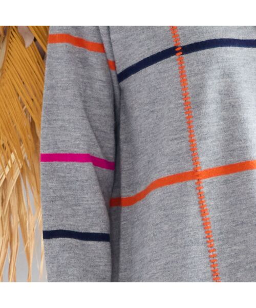 missel / ミゼール ニット・セーター | ステッチ風チェックセーター | 詳細10