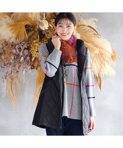 missel / ミゼール ニット・セーター | ステッチ風チェックセーター | 詳細14