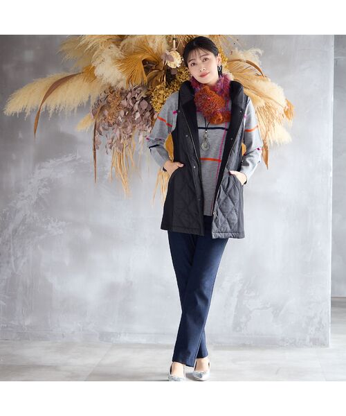 missel / ミゼール ニット・セーター | ステッチ風チェックセーター | 詳細16