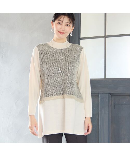 missel / ミゼール ニット・セーター | 【日本製】スパンコールニットチュニック | 詳細1