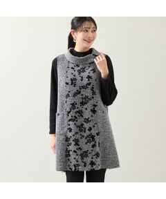 missel / ミゼール ミニ丈・ひざ丈ワンピース | 【3L/4Lサイズあり】ニットジャカードジャンパースカート