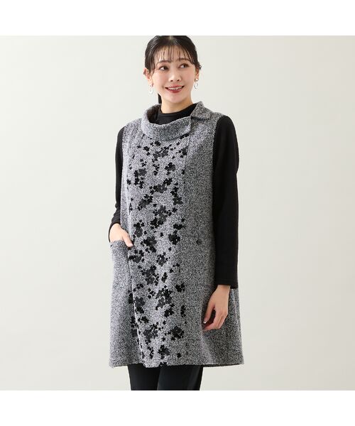 missel / ミゼール ミニ丈・ひざ丈ワンピース | 【3L/4Lサイズあり】ニットジャカードジャンパースカート | 詳細3