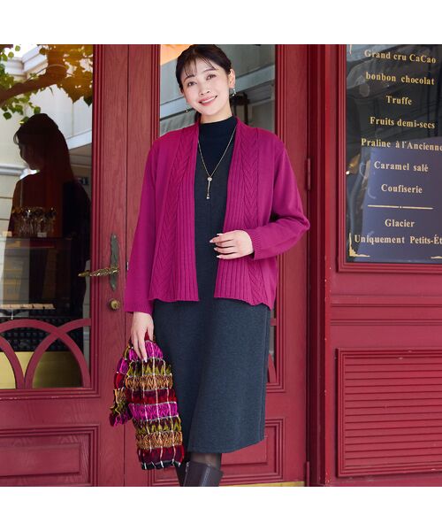 missel / ミゼール ミニ丈・ひざ丈ワンピース | 【3L/4Lサイズあり】綿混ジャージー レイヤード風ワンピース | 詳細5