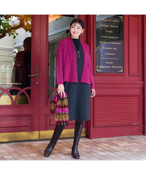 missel / ミゼール ミニ丈・ひざ丈ワンピース | 【3L/4Lサイズあり】綿混ジャージー レイヤード風ワンピース | 詳細7