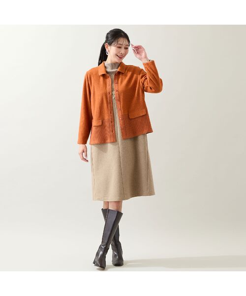 missel / ミゼール ミニ丈・ひざ丈ワンピース | 【3L/4Lサイズあり】綿混ジャージー レイヤード風ワンピース | 詳細14