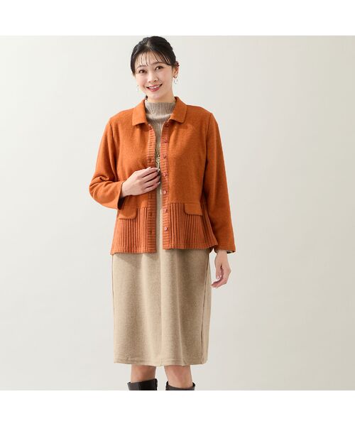 missel / ミゼール ミニ丈・ひざ丈ワンピース | 【3L/4Lサイズあり】綿混ジャージー レイヤード風ワンピース | 詳細15