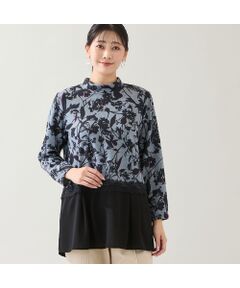 missel / ミゼール カットソー | 【洗える・3L/4Lサイズあり】花柄ペプラムカットソー