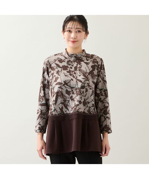 missel / ミゼール カットソー | 【洗える・3L/4Lサイズあり】花柄ペプラムカットソー | 詳細1