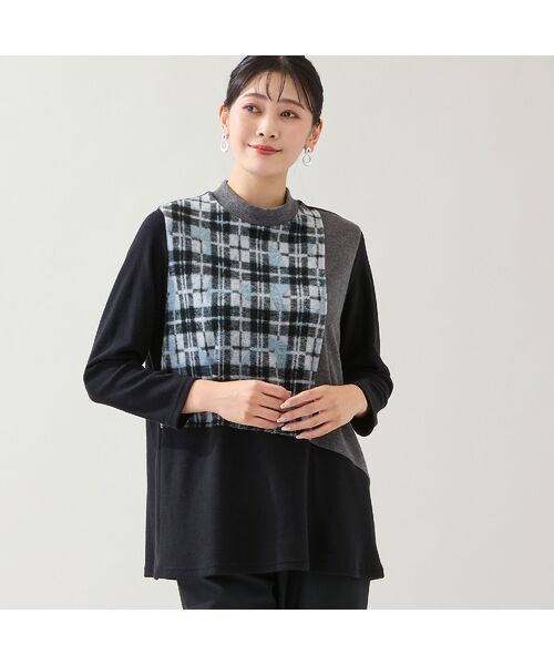 missel / ミゼール カットソー | 【洗える・日本製・3L/4Lサイズあり】ブロッキングトップス | 詳細2