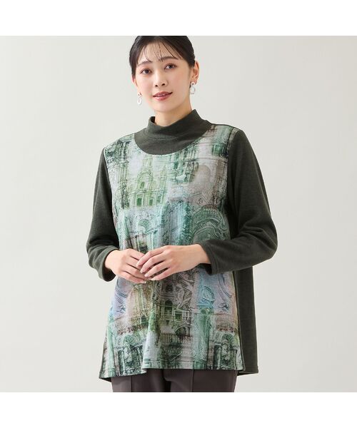 missel / ミゼール カットソー | 【洗える・日本製・3L/4Lサイズあり】風景柄カットソー(グリーン)