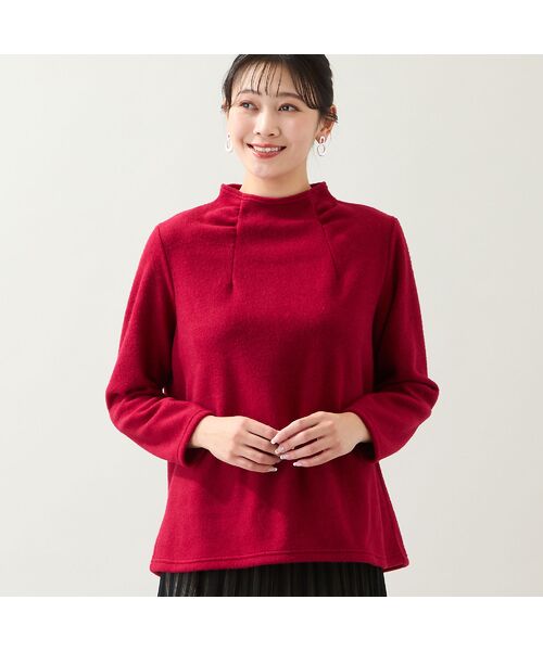 missel / ミゼール カットソー | 【洗える・日本製・3L/4Lサイズあり】ふっくら起毛カットソー(レッド)