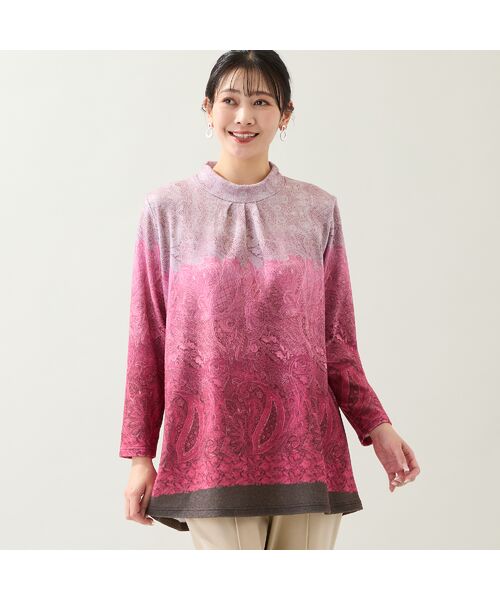 missel / ミゼール カットソー | 【洗える・日本製・3L/4Lサイズあり】ペイズリー柄チュニック | 詳細2