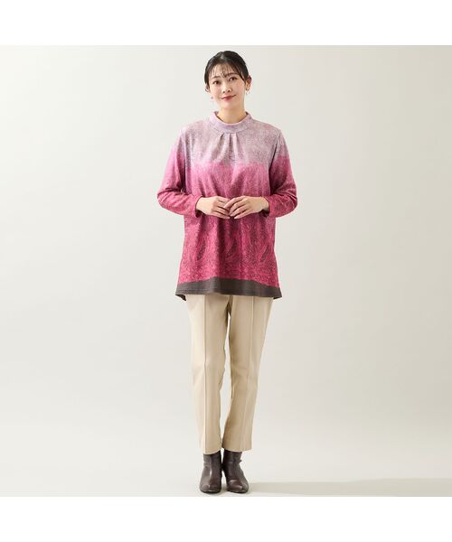 missel / ミゼール カットソー | 【洗える・日本製・3L/4Lサイズあり】ペイズリー柄チュニック | 詳細6