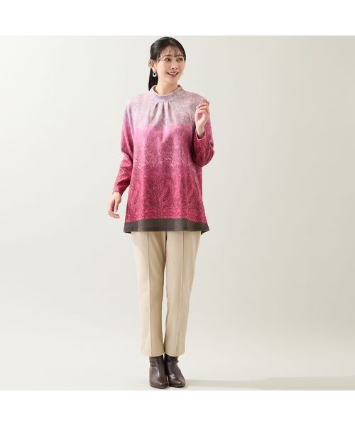 missel / ミゼール カットソー | 【洗える・日本製・3L/4Lサイズあり】ペイズリー柄チュニック | 詳細7