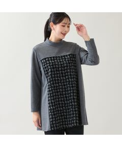 missel / ミゼール カットソー | 【洗える・日本製・3L/4Lサイズあり】千鳥柄フロッキーチュニック