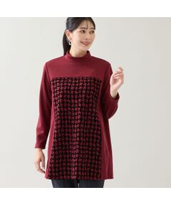 missel / ミゼール カットソー | 【洗える・日本製・3L/4Lサイズあり】千鳥柄フロッキーチュニック