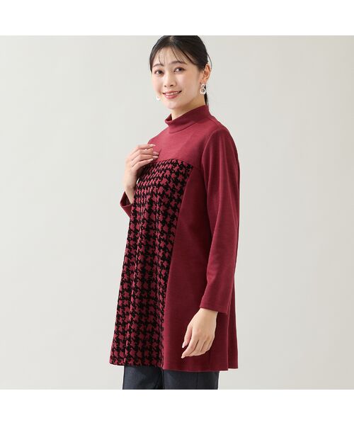 missel / ミゼール カットソー | 【洗える・日本製・3L/4Lサイズあり】千鳥柄フロッキーチュニック | 詳細8