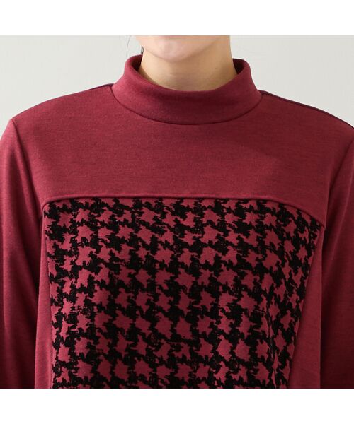 missel / ミゼール カットソー | 【洗える・日本製・3L/4Lサイズあり】千鳥柄フロッキーチュニック | 詳細9