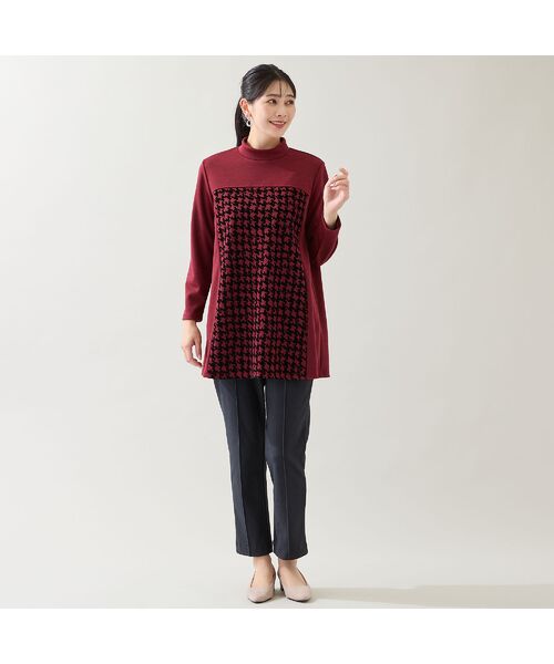 missel / ミゼール カットソー | 【洗える・日本製・3L/4Lサイズあり】千鳥柄フロッキーチュニック | 詳細12