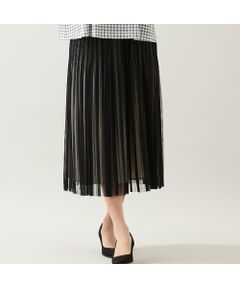 missel / ミゼール ミニ・ひざ丈スカート | 【リバーシブル・3L/4Lサイズあり】チュールプリーツスカート