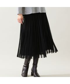 missel / ミゼール ミニ・ひざ丈スカート | 【リバーシブル・3L/4Lサイズあり】チュールプリーツスカート