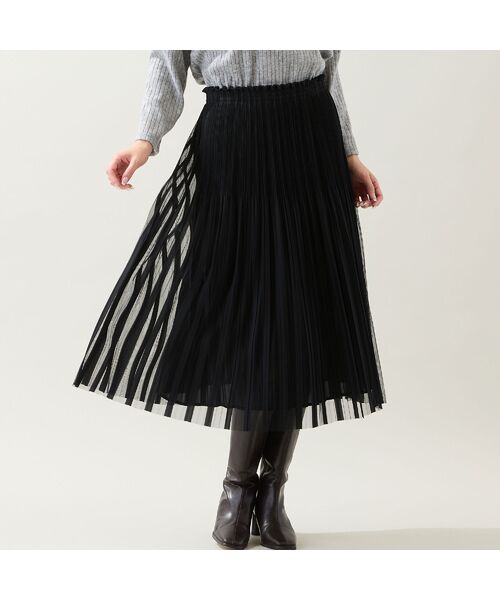 missel / ミゼール ミニ・ひざ丈スカート | 【リバーシブル・3L/4Lサイズあり】チュールプリーツスカート | 詳細11