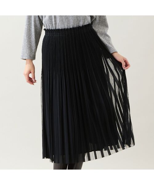 missel / ミゼール ミニ・ひざ丈スカート | 【リバーシブル・3L/4Lサイズあり】チュールプリーツスカート | 詳細13
