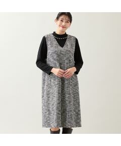 missel / ミゼール ミニ丈・ひざ丈ワンピース | 【3L/4Lサイズあり】ファンシーニットジャンパースカート