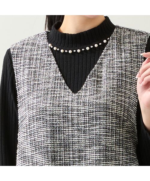 missel / ミゼール ミニ丈・ひざ丈ワンピース | 【3L/4Lサイズあり】ファンシーニットジャンパースカート | 詳細4