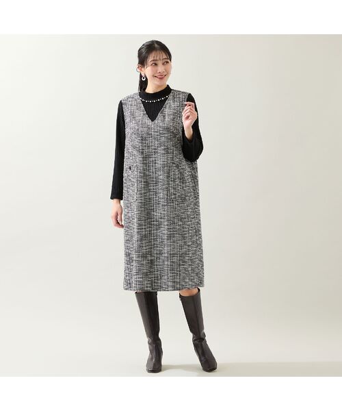 missel / ミゼール ミニ丈・ひざ丈ワンピース | 【3L/4Lサイズあり】ファンシーニットジャンパースカート | 詳細8