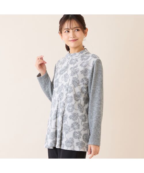 missel / ミゼール カットソー | 【洗える・アンサンブル可・3L/4Lサイズあり】ソフトニット花柄カットソー | 詳細1