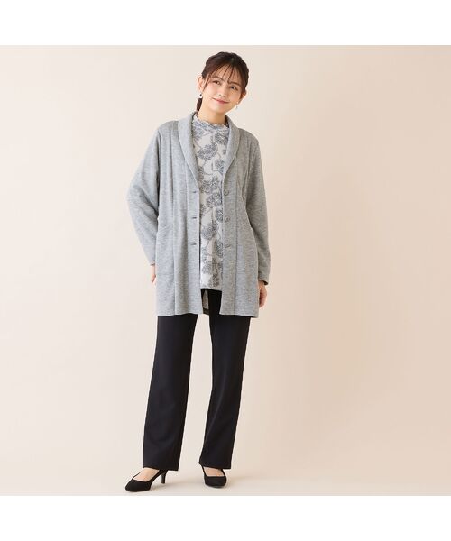 missel / ミゼール カットソー | 【洗える・アンサンブル可・3L/4Lサイズあり】ソフトニット花柄カットソー | 詳細5