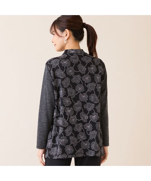 missel / ミゼール カットソー | 【洗える・アンサンブル可・3L/4Lサイズあり】ソフトニット花柄カットソー | 詳細7