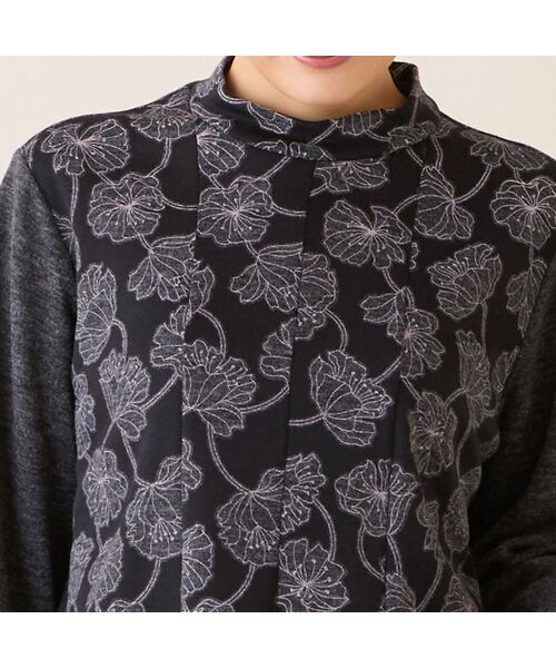 missel / ミゼール カットソー | 【洗える・アンサンブル可・3L/4Lサイズあり】ソフトニット花柄カットソー | 詳細8